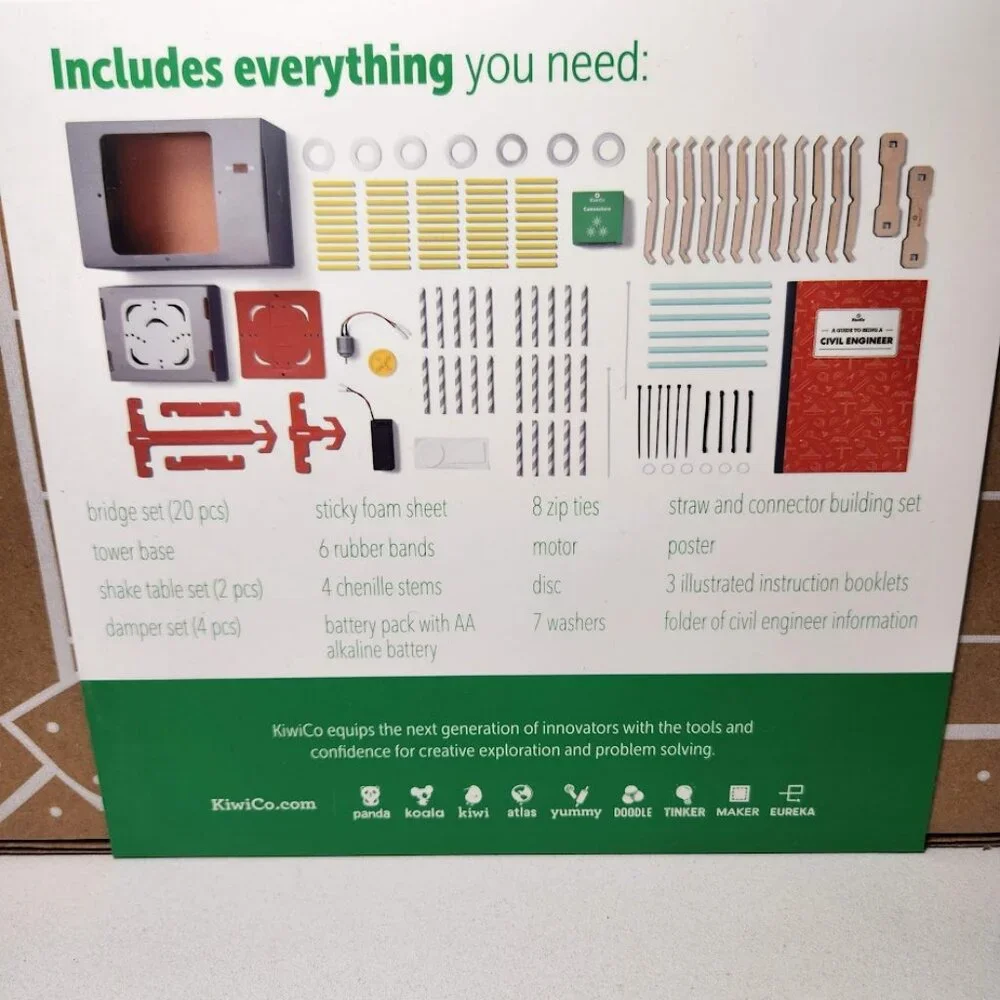 KiwiCo Civil Engineer Starter Kit Craft Science Set Kiwi Co. STEM Engineering Sh